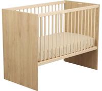 Lit Bébé Évolutif Adele 120 x 60 cm, Matelas Inclus, Hêtre/Crème, Transformable en Lit Junior 90 x 190 cm
