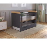 Lit Bebe Evolutif Avec Matelas - Lit Bebe avec tiroir 120x60 cm Bois,Anthracite-Pin convertible