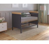 Lit Bebe Evolutif Avec Matelas - Lit Bebe Set Complet 120x60 cm Bois,Anthracite-Pin convertible