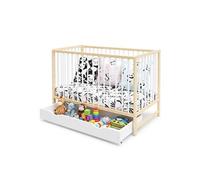 MINEA - Lit bébé évolutif avec tiroir MATHIS 60x120 cm (matelas non inclus) Bois G