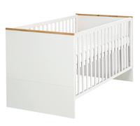 Lit Bébé Évolutif Convertible En Lit Junior Finn Blanc / Chêne Doré 70X140