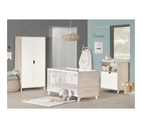 Lit Bébé Évolutif En Bois - Scandi Blanc/beige 70X140