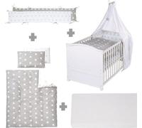 Lit Bébé Évolutif Roba Little Stars, 70 x 140 cm, Avec Accessoires, Blanc