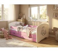Lit bébé Happy Babies - Ensemble avec matelas, tiroir et barrière de sécurité, 70 x 140, lits bébé filles & lits adolescents garçons Kids Bed