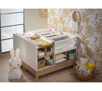 Lit Bébé Jumeaux Évolutif Mooréa Blanc & Bois 70X140