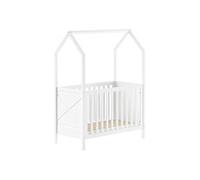 VIPACK - Lit bébé SCOTT 60 x 120 cm, à 3 positions, en pin massif, laqué blanc