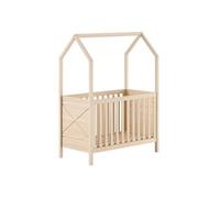 VIPACK - Lit bébé SCOTT 60 x 120 cm, à 3 positions, en pin massif, couleur Milky Pine