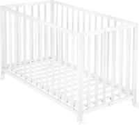 Lit Bébé Pliant, 60 x 120 cm, ROBA Fold Up, Avec Roulettes, Blanc