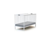 Lit bébé pliant blanc en bois massif 60x120