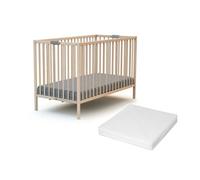 - Lit bébé pliant en bois avec matelas 60 x 120 cm FLEX