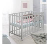 Lit Bébé Pliant Sur Roulettes À Frein Fold Up Gris Taupe 60X120