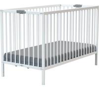 Lit Bébé Pliant WEBABY FLEX, 60 x 120 cm, Bois Massif, Sommier à Lattes, Blanc