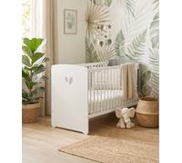 Lit Bébé Sérigraphié En Bois - Leaf Gris 60X120