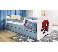 Lit bébé SUPERHELD 70x140, 80x160, 80x180 cm - Ensemble complet comprenant matelas, tiroir et barrière de sécurité