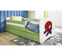 Lit bébé SUPERHELD 70x140, 80x160, 80x180 cm - Ensemble complet comprenant matelas, tiroir et barrière de sécurité