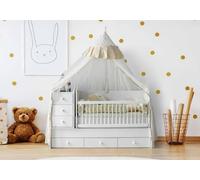 Lit bébé Tente Stylée Espace de rangement Design moderne Chambre d'enfant Meubles Confortables