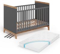 Lit bébé Vitalispa Malia Gris/Artisan 70x140 cm avec matelas, Model 58592