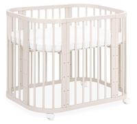 Lit bébé Waldin 5 en 1, lit d'appoint en bois, avec matelas, aéré, sans barrières en tissu, en bois cachemire
