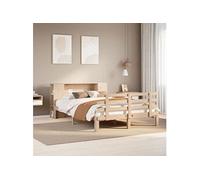 Lit bibliothèque sans matelas 135x190 cm bois de pin massif 3322704