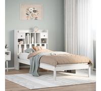 vidaXL Lit bibliothèque sans matelas blanc 90x200cm bois de pin massif