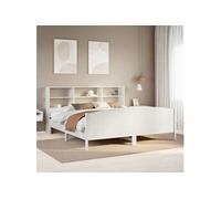 Lit bibliothèque sans matelas blanc 180x200 cm bois pin massif 3323096