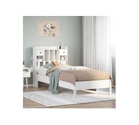 vidaXL Lit bibliothèque sans matelas blanc 75x190cm bois de pin massif