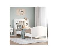 vidaXL Lit bibliothèque sans matelas blanc 75x190cm bois de pin massif