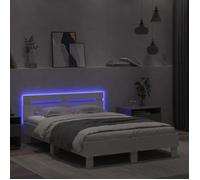 Lit Blanc - BMK - Cadre de lit avec LED - sans matelas - Contemporain - blanc 120x200 cm - Lit chambre&802096
