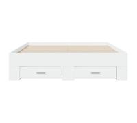 Lit Blanc - BMK - Cadre de lit avec tiroirs - sans matelas - Contemporain - blanc 120x190 cm - Lit chambre&486973
