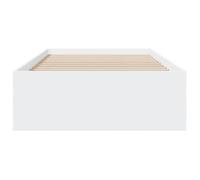 Lit Blanc - BMK - Cadre de lit avec tiroirs - sans matelas - Contemporain - blanc 90x190 cm - Lit chambre&393029