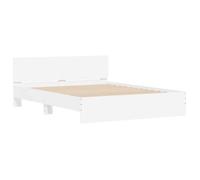 Lit Blanc - BMK - Cadre de lit - sans matelas - Contemporain - blanc 140x190 cm - Lit chambre&620084