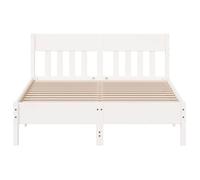 Lit Blanc - BMK - Cadre de lit - sans matelas - Contemporain - blanc 140x200 cm bois de pin massif - Lit chambre&482677