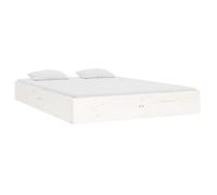 Lit Blanc - BMK - Cadre de lit - sans matelas - Contemporain - blanc bois massif 140x190 cm - Lit chambre&337168