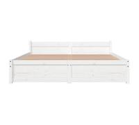 Lit Blanc - BMK - Cadre de lit - sans matelas - Contemporain - blanc bois massif 140x190 cm - Lit chambre&542952