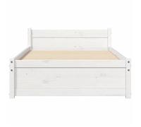 Lit Blanc - BMK - Cadre de lit - sans matelas - Contemporain - blanc bois massif 90x190 cm - Lit chambre&232467