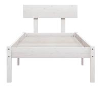 Lit Blanc - BMK - Cadre de lit - sans matelas - Contemporain - blanc bois massif 90x200 cm - Lit chambre&177949