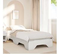 Lit Blanc - BMK - Cadre de lit - sans matelas - Contemporain - empilable blanc 90x190 cm bois massif - Lit chambre&600792