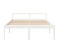 Lit Blanc - BMK - Lit pour personne âgée - sans matelas - Contemporain - 160x200 cm bois pin massif - Lit chambre&677911