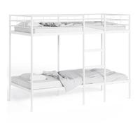 Lit Blanc - BMK - Lit superposé - sans matelas - Contemporain - blanc 90x190 cm acier - Lit chambre&711211