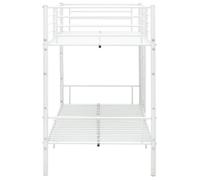 Lit Blanc - BMK - Lit superposé - sans matelas - Contemporain - blanc métal 90x200 cm - Lit chambre&867135