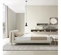 Lit blanc moderne Chambre à coucher Lits doubles designer Châssis en bois