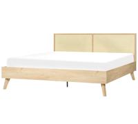 Lit Boho au Design Minimaliste en Contreplaqué 180 x 200 cm Bois Clair Monpazier