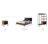 Lit Bois Loft Designer Lits Rembourrés Cuir Tissu Hote 140 160 180 x 200