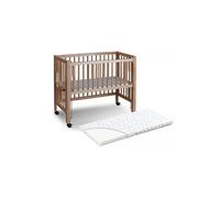 Lit bois naturel avec matelas 90x40