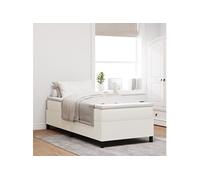 vidaXL Lit Box Spring avec Matelas Crème 90x200 cm Tissu en Corduroy