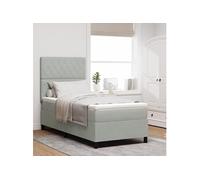 lit box spring avec matelas gris clair 100x200 cm velours 3339746