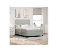 Lit Box Spring avec Matelas Gris Clair 140x190 cm Velours 3339764