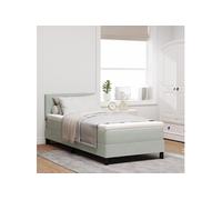 Lit Box Spring avec Matelas Gris clair Simple Velours 3339140