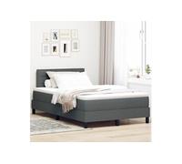 Lit Box Spring avec Matelas Gris Foncé 120x200 cm Tissu 3338602
