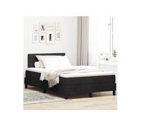 Lit Box Spring avec Matelas Noir 120x200 cm Velours 3339166